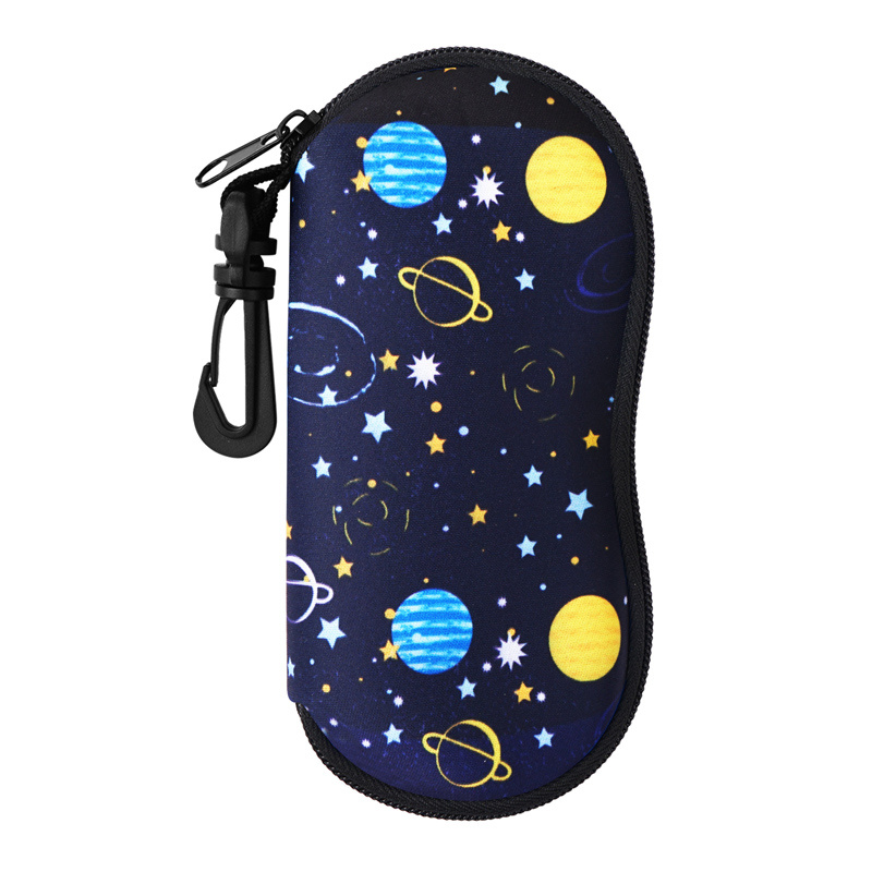 Stylish Blue Marble Print Eyeglass Case - Perfect For Women & Men -  Portable & Soft With Carabiner - Temu