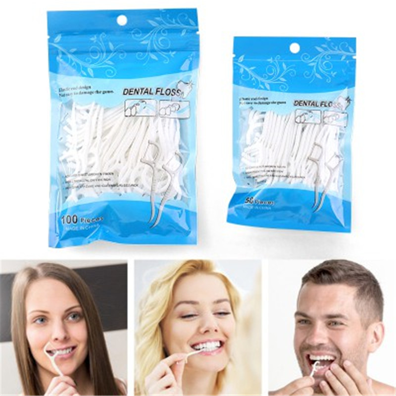Disposable Dental Floss Pick Dental Hygiene Oral Care Daily Temu