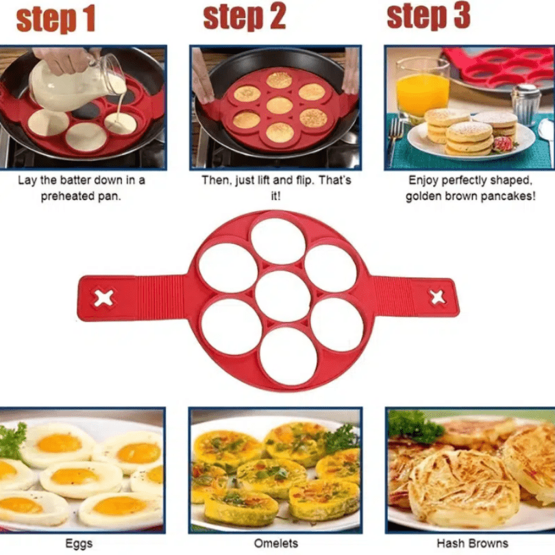 Egg Pancake Mold Silicone Non-Stick Omelette Forming Omelet Mold Kitchen  Baking Accessories