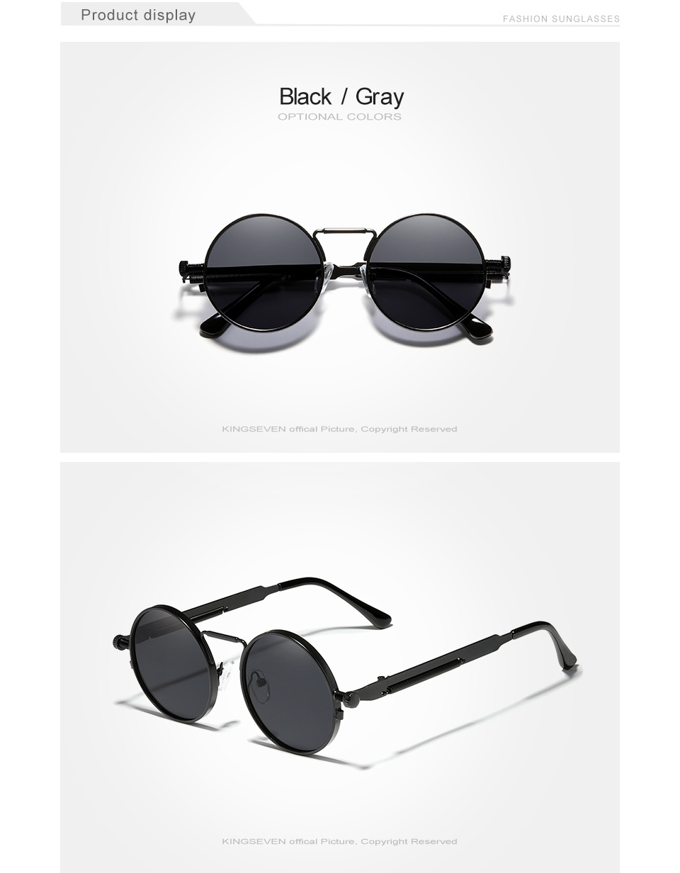 Retro Small Round Sunglasses Men 2023 Luxury Brand Designer Fashion Punk Sun  Glasses Women Vintage Classic Metal Frame S Lenses Color Black Gray Frame  color With A Bag