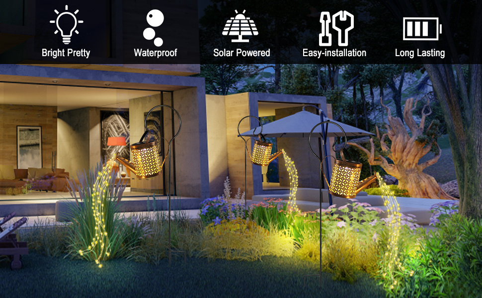 1 pza Regadera Solar Luces Exteriores Decoración Jardín - Temu