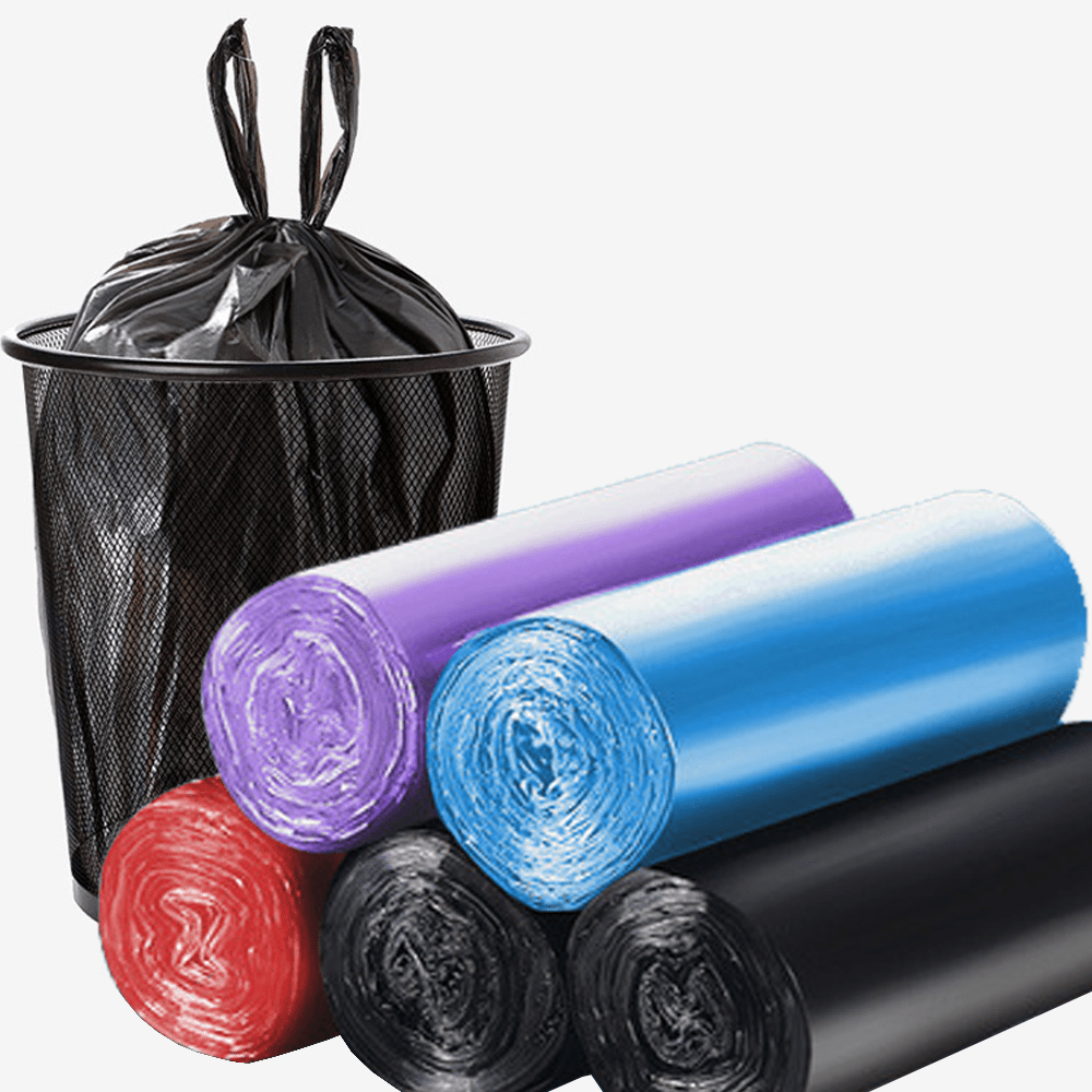 5 Rolls Small Trash Garbage Bags 4 Gallon Strong Thin Material Disposable Kitchen Garbage Bags Durable Plastic Trash Bags for Office Home Bedroom
