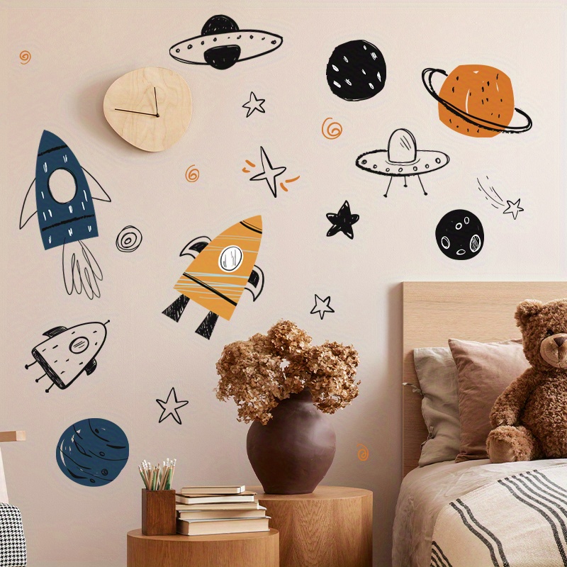 1pc Adesivo Parete Boy Room Outer Space Nursery Wall Sticker - Temu Italy