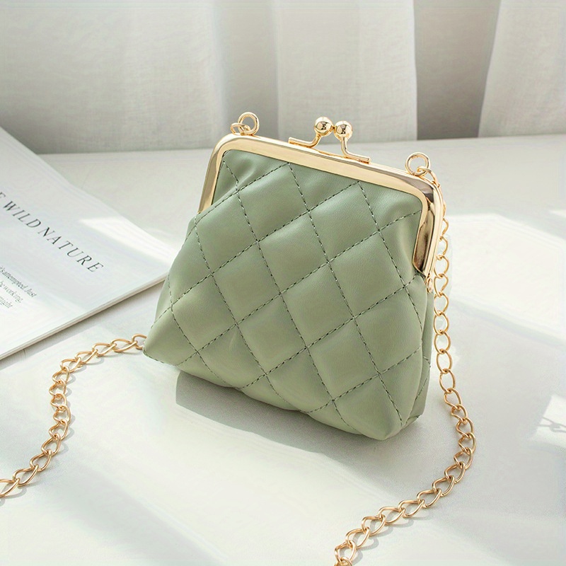 Argyle Quilted Clutch Purse Chain Crossbody Bag