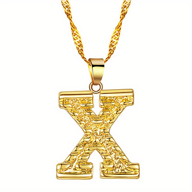 Golden And Silvery Initial Necklace For Men And Women, Dripping Initial  Pendant Necklace, Men's Necklace Initial Chain - Temu