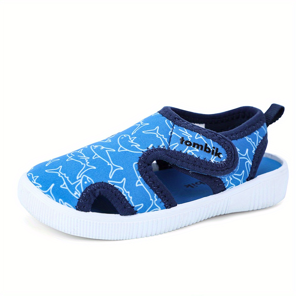 Boys Casual Cute Cartoon Shark Print Sandals Non slip Quick Temu