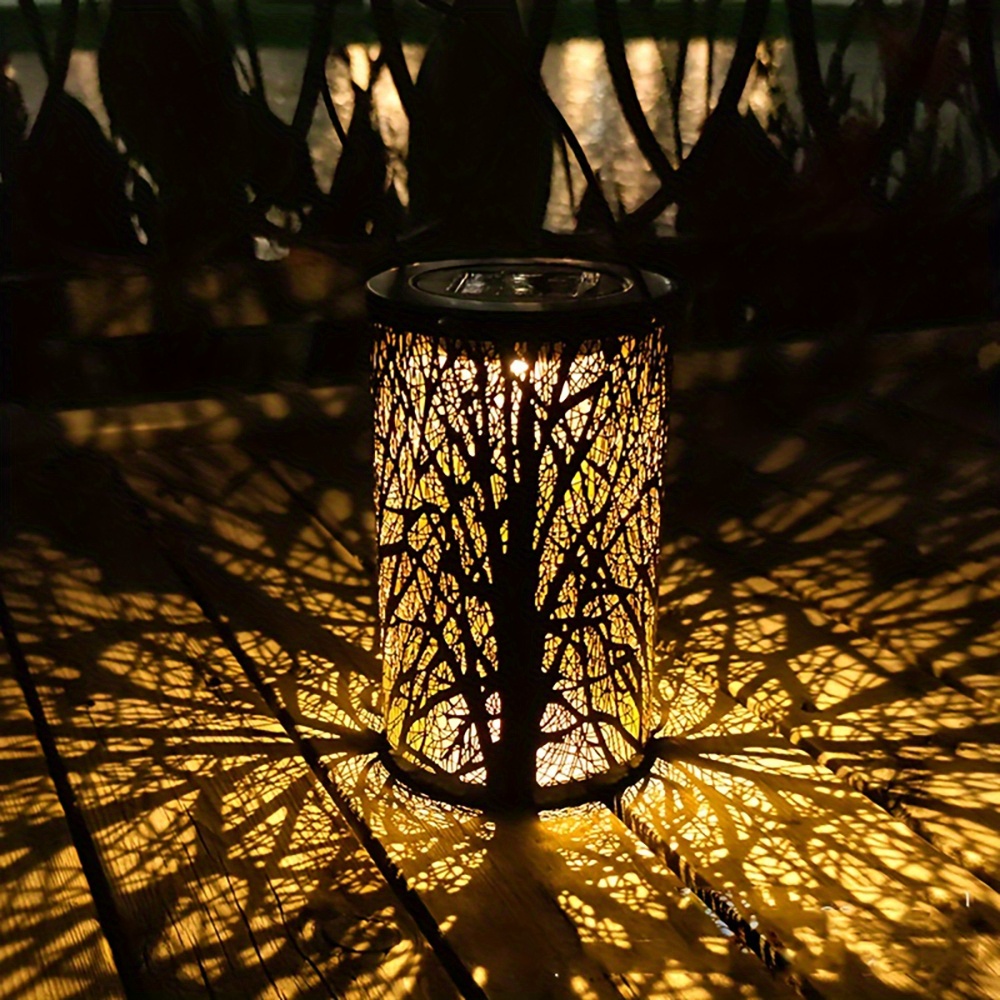 Solar Hanging Lights Iron Art Retro Lantern Led Night Light - Temu