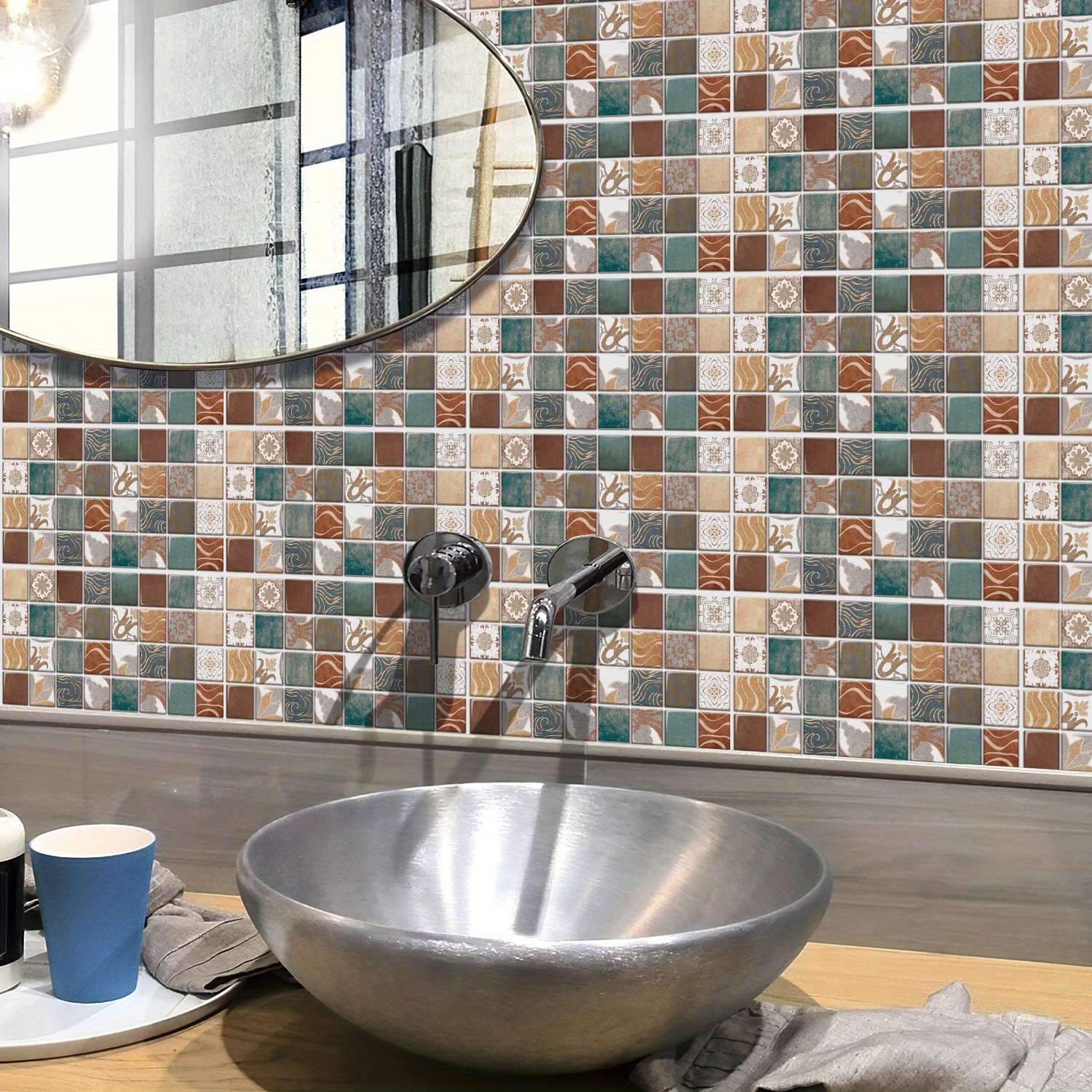 Mosaico Azulejo Vinilo Adhesivo Baño Pegatinas De Pared Decoración