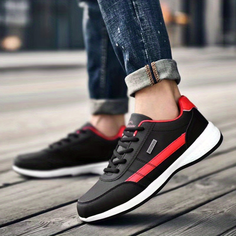 Mens Letter Patch Lace Up Skate Shoes Lightweight Comfy Non Slip Sneakers  Spring And Summer, 90 Days Buyer Protection