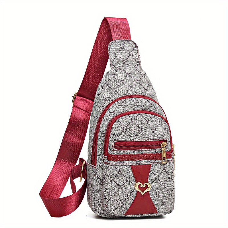 Geometric Pattern Sling Bag, Outdoor Travel Chest Bag, Crossbody