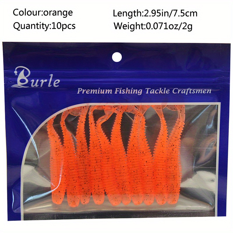 Assorted Color Fishing Lure Screw T tail Bug Realistic - Temu