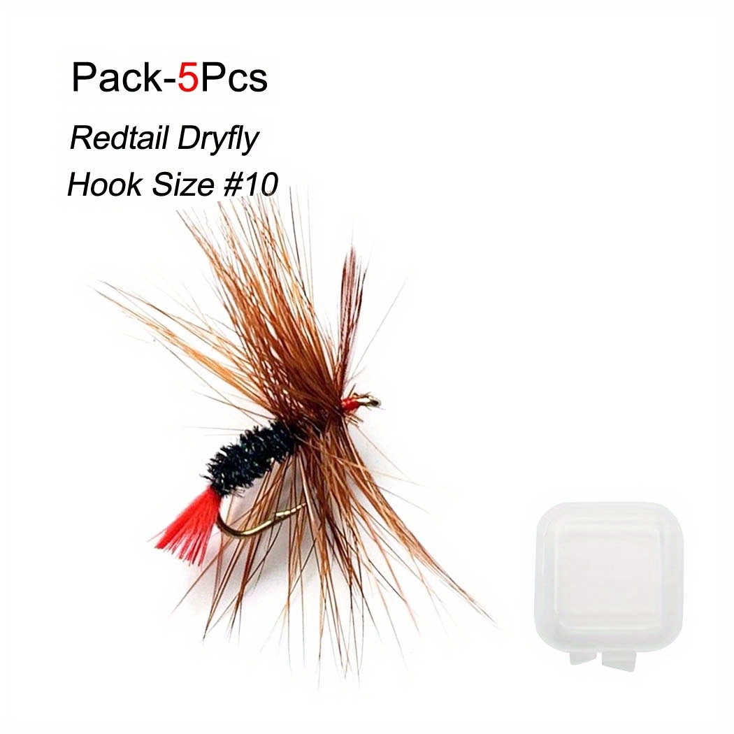 8pcs Deer Hair Caddis, Bionic Insect Lure, Topwater Dry Fly Bait,  Artificial Crank Hooks, Fishing Tackle, Fly Fishing Flies