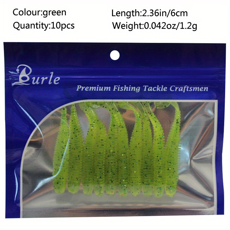 Assorted Color Fishing Lure Screw T tail Bug Realistic - Temu