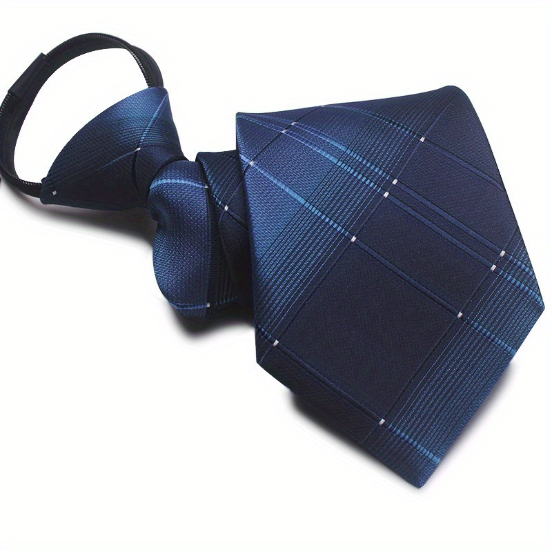1pc 7cm/2.75inch Lazy Tie Convenient Tie Business Leisure Navy