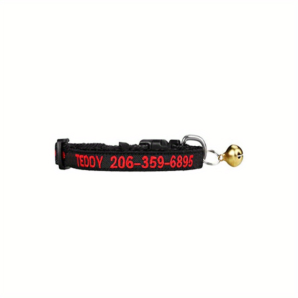 Custom Embroidered Cat Collar With Name Phone Number Bell Adjustable For  Any Pet - Pet Supplies - Temu Slovenia