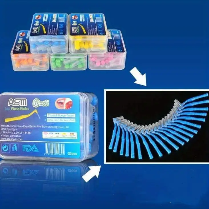 20pcs box dental seam brushes cleaning teeth interdental brush for perfect oral health details 2