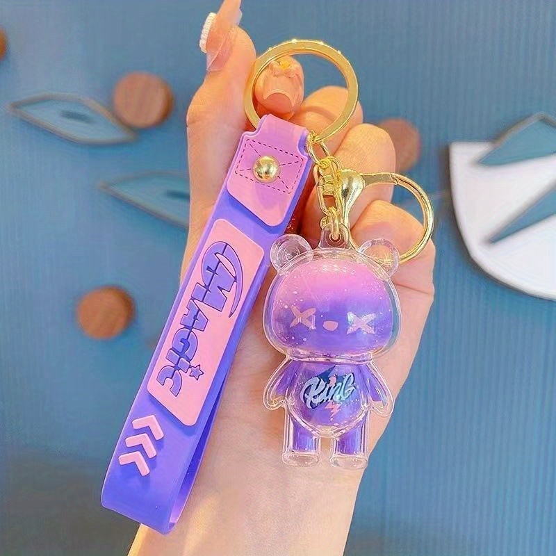 Cartoon Bear Bracelet Keychain Cute Animal Doll Key Ring - Temu United ...