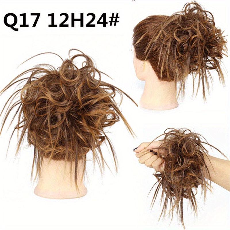 Synthetic Hair Bun Ponytail Hair Extension Scrunchie Curly Wavy