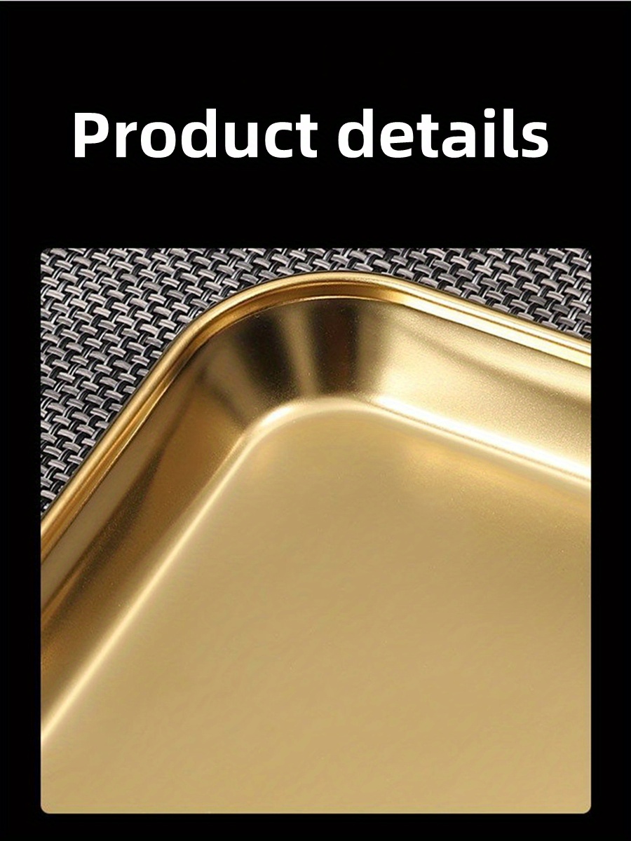 304 Stainless Steel Thickened Rectangular Plate Barbecue Plate Dish