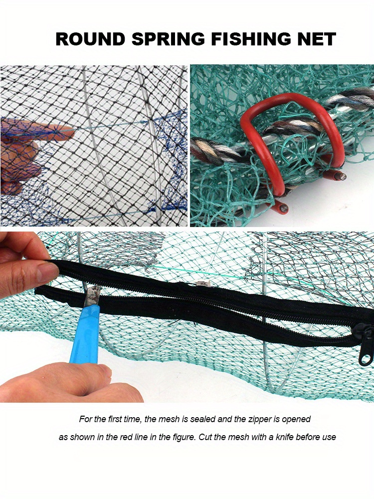 Large Spring Cage Fishing Net Automatic Folding Shrimp - Temu