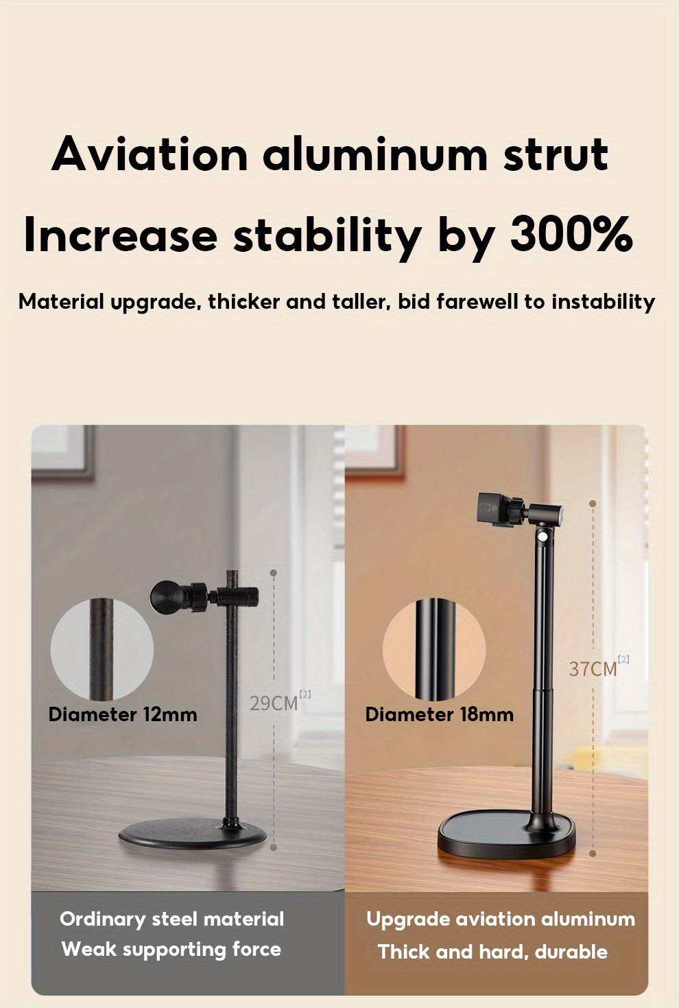 Mobile phone desktop bracket live special metal universal universal aluminum alloy overhead shooting selfie TikTok mobile phone stand rotating adjustable lifting support frame