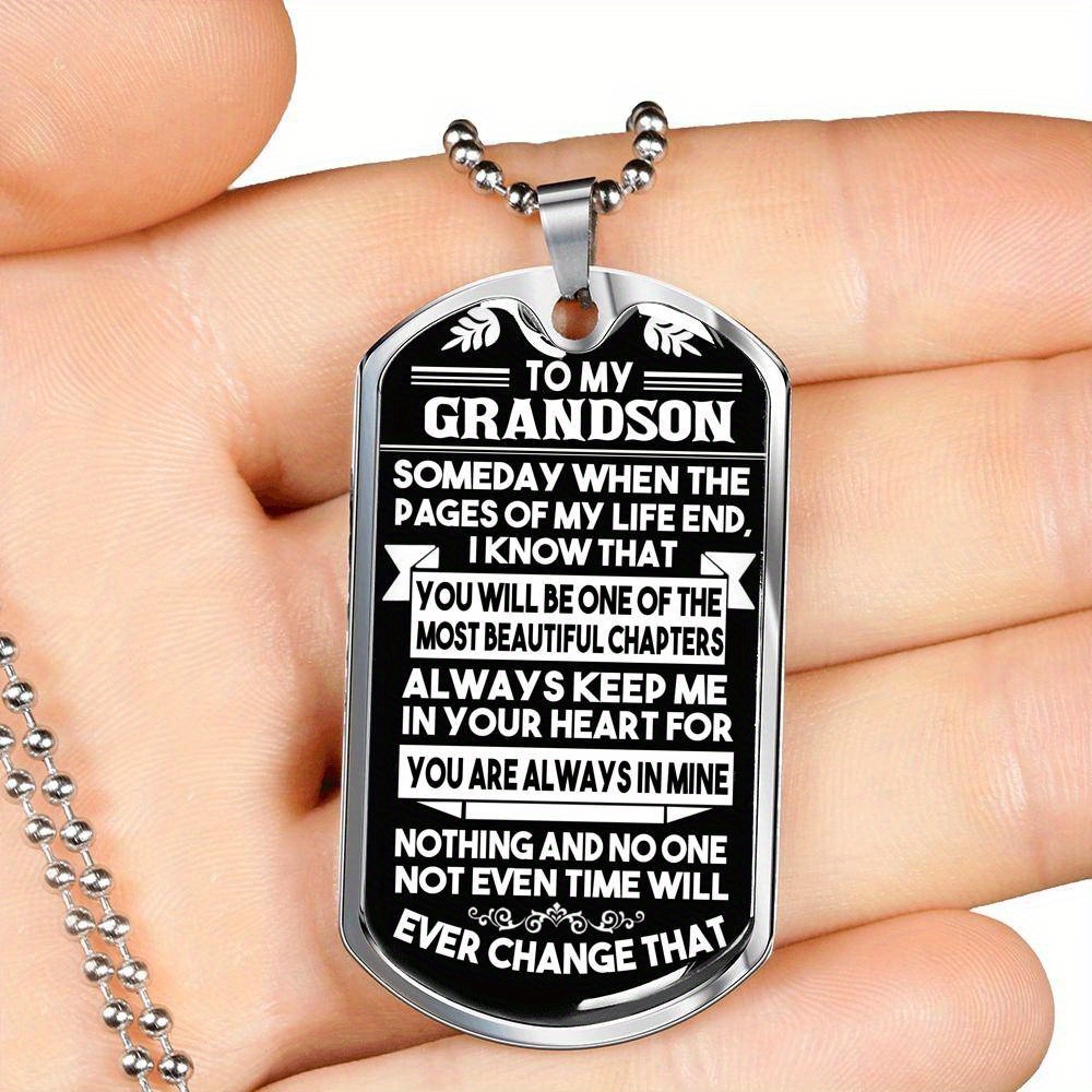 Grandson dog sale tag necklace