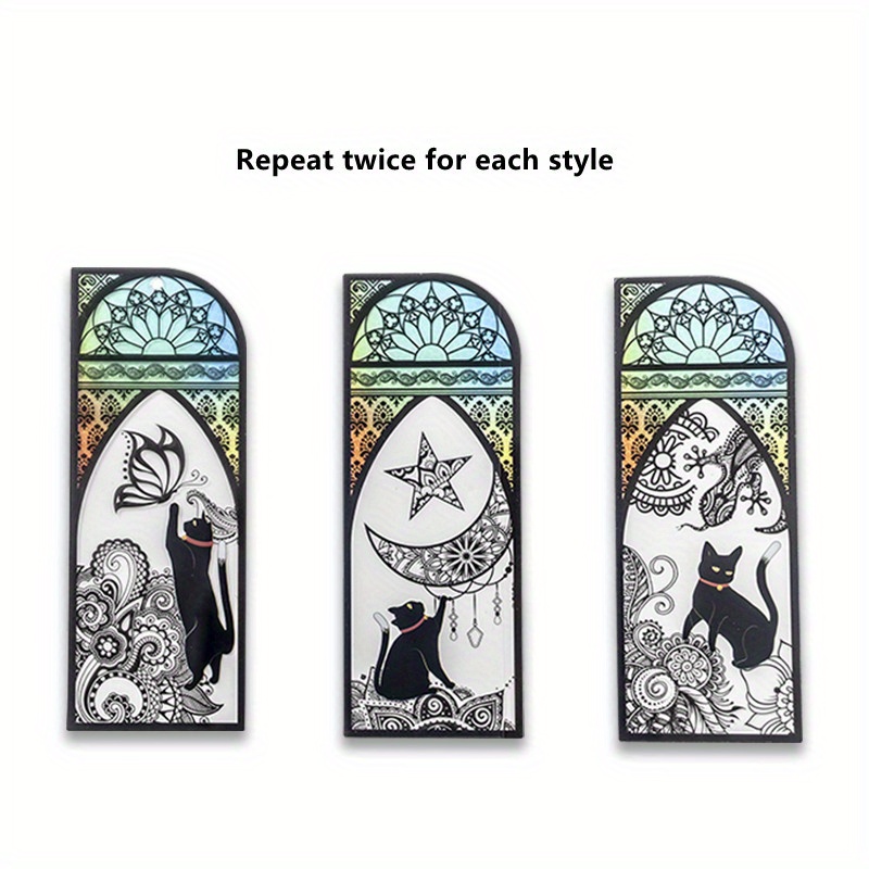 2X Cute Black Cat Metal Hollow Bookmark Holder Paper Marker Stationery  Supply.OR