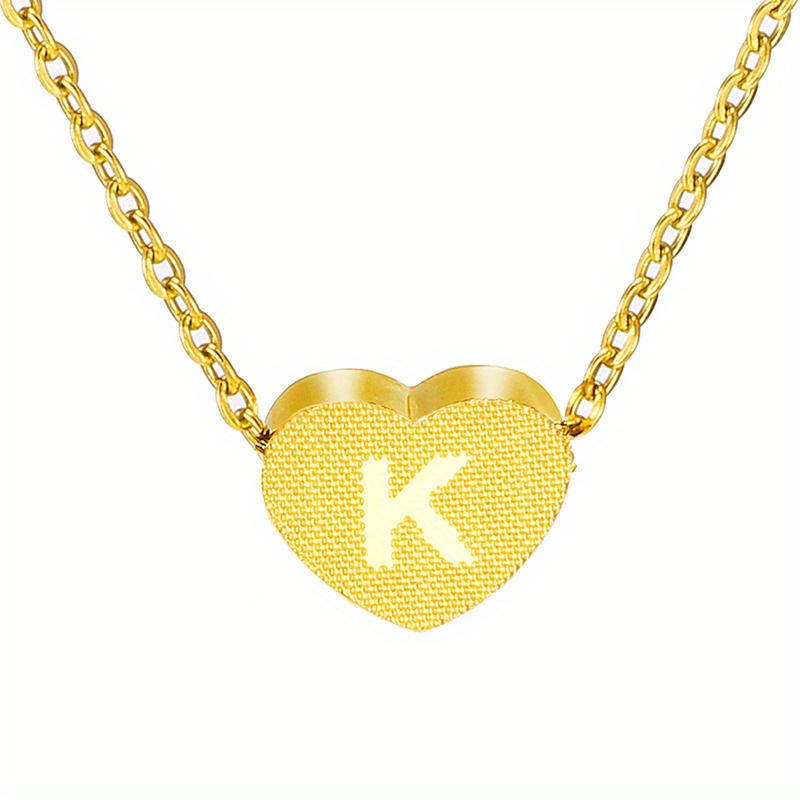 Gifts Bracelets For Women Initial Charm - Engraved Letter K Heart Stainless  26