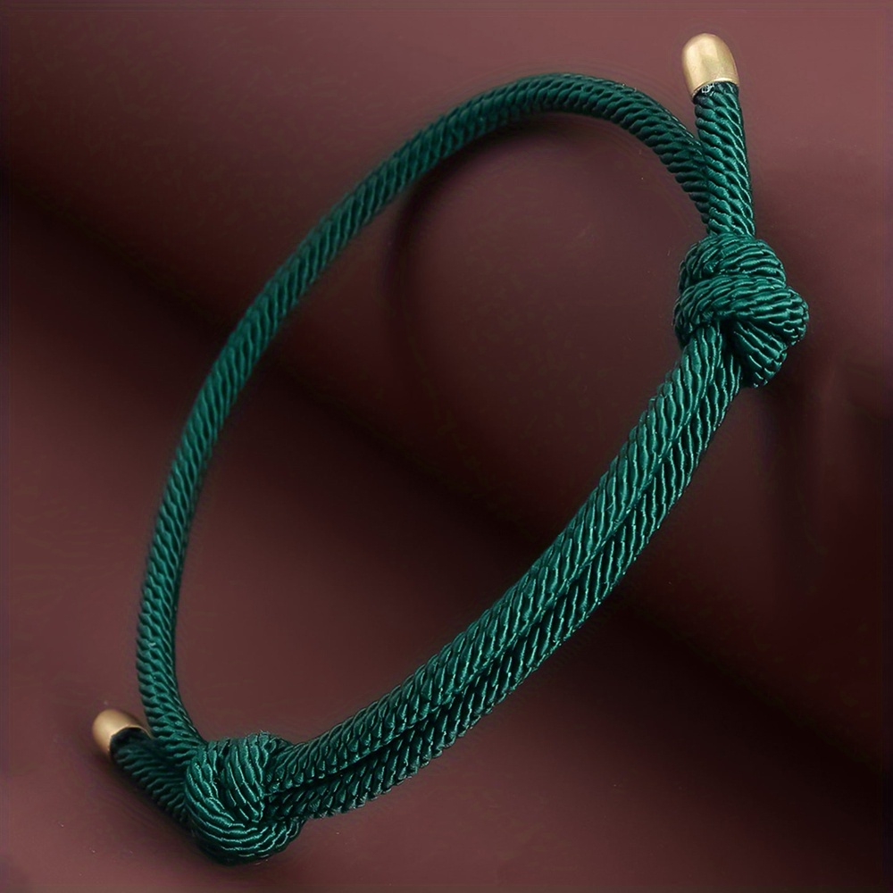 Green Adjustable Cord Bracelet | Luck Strings