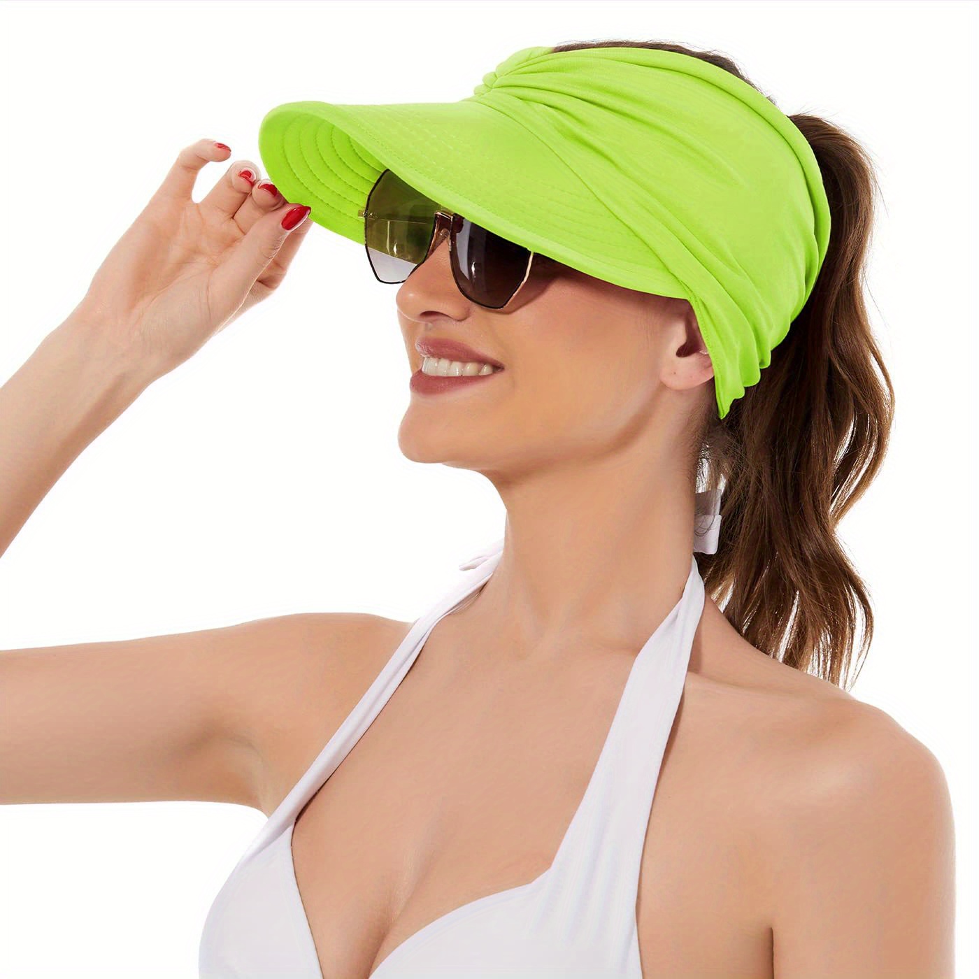 Women Sun Visor Hat Wide Brim Summer Uv Protection Beach - Temu Canada