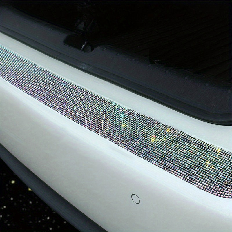 Shiny Crystal Car Trunk Threshold Bar Decoration Drill Stick Bumper  Protective Film Car External Accessories Sticker Anti-scratch Car Paint  Protection