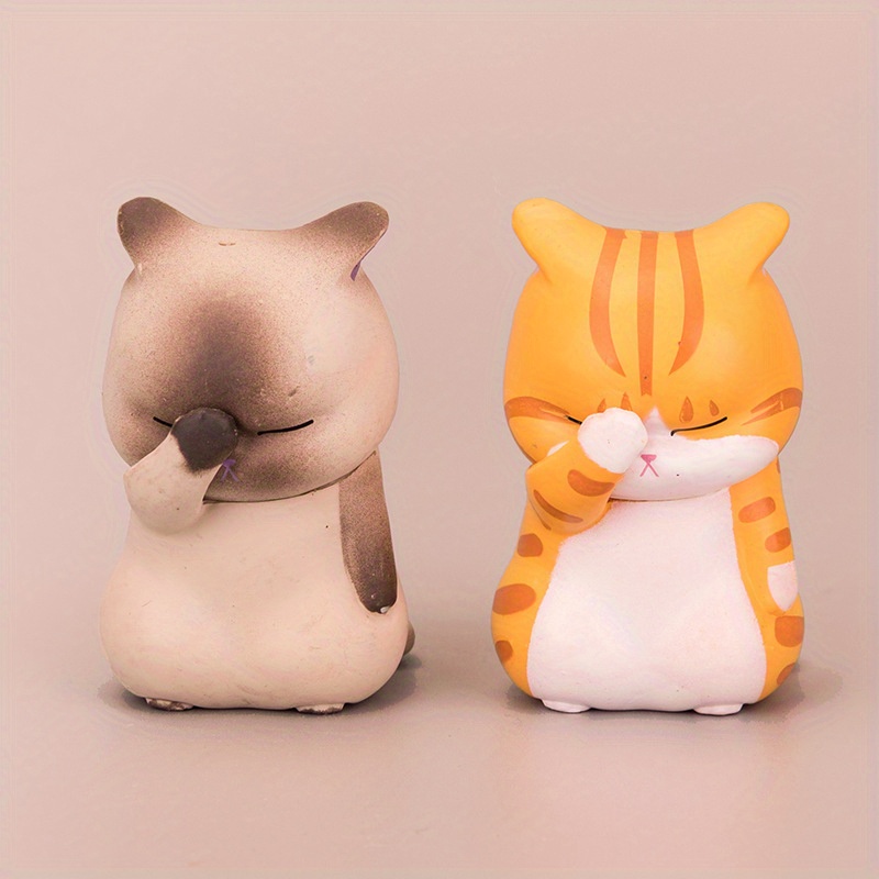 Conjunto de estatuetas de mini gato,Figuras de gato de animais de desenho  animado de 6 peças - Conjunto de jogo de gatinho de desenho animado para  crianças pequenas, meias para lembrancinhas de