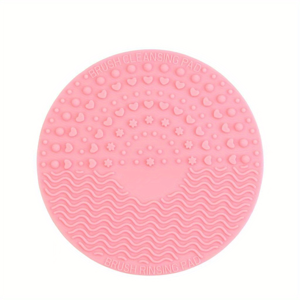 Brush Cleaning Mat ,Silicone Makeup Cleaning Brush Scrubber Mat Portable Washing Tool Cosmetic Brush Cleaner with Suction Cup for Valentines Day