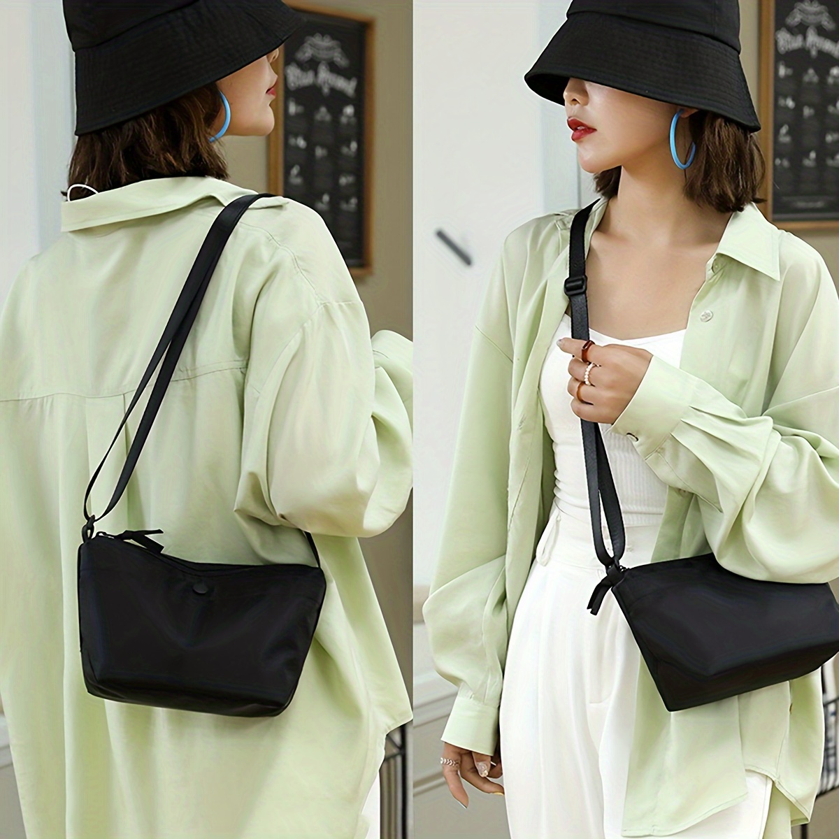 Simple Nylon Crossbody Bag Casual Travel Shoulder Bag Temu