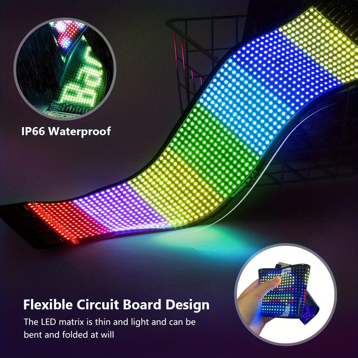Flexible LED Panel Digital Message Moving Soft LED Sign Board RGB Text  Matrix Module Screen Advertising Running LED Car Display