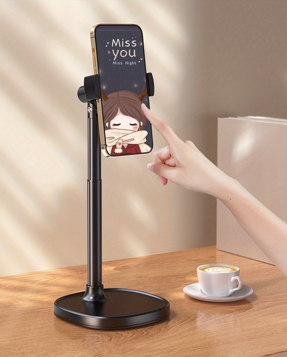 Mobile phone desktop bracket live special metal universal universal aluminum alloy overhead shooting selfie TikTok mobile phone stand rotating adjustable lifting support frame