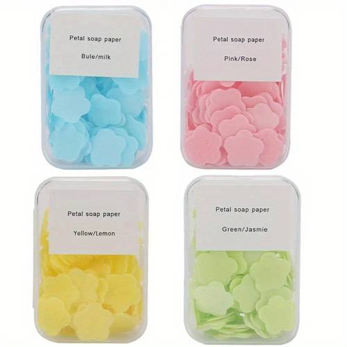 portable hand wash scented foam soap sheets travel friendly disposable foam soap paper for and outdoor use unisex adult all light types glycerin based rose scent travel soap office hygiene glycerin soap