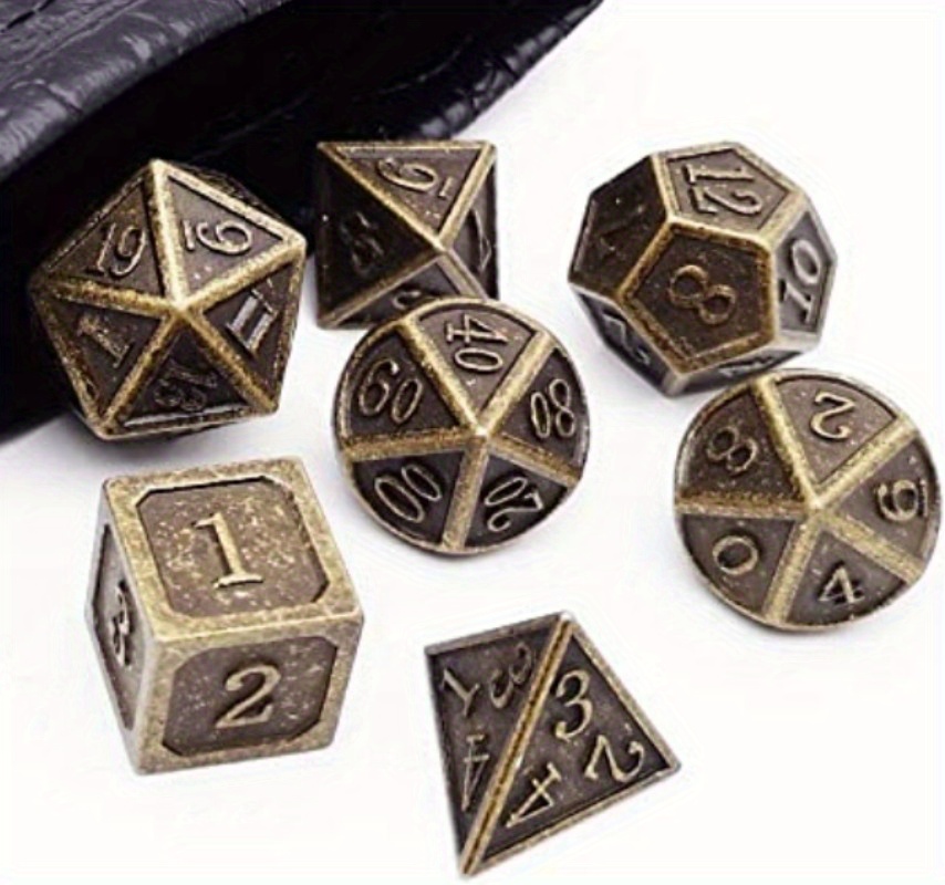 RPG Dice - Metal MTG & DND of D20 Polyhedral Die for Dungeons and Dragons,  Magic The Gathering & More - 20 Sided, Solid Metallic, Balanced Feel with