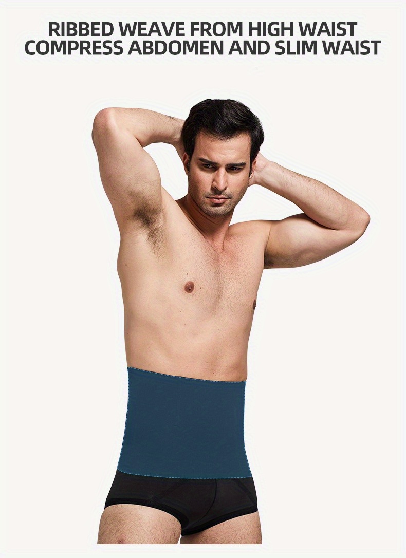 Mens Compression High Waist Boxer Shorts Tummy Slim Body Shaper Pants  Underwear