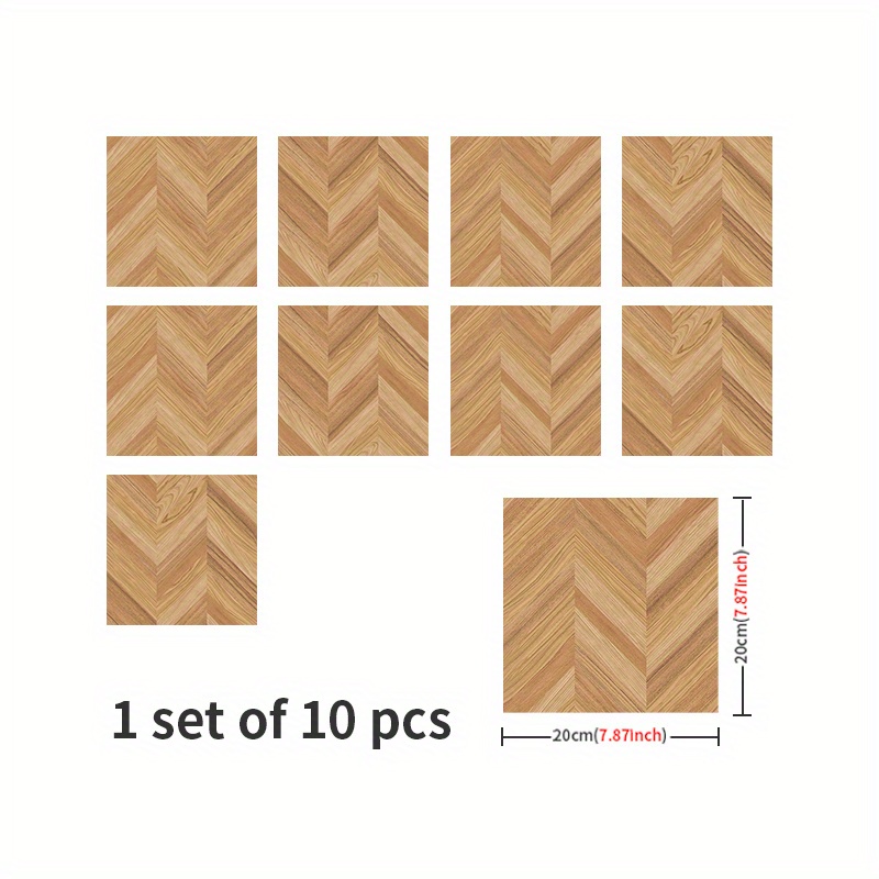 Image of 10pcs, Floor Sticker, Bedroom Tile Sticker, Self-adhesive Waterproof Wall Sticker Bedroom Accessories Room Decoration