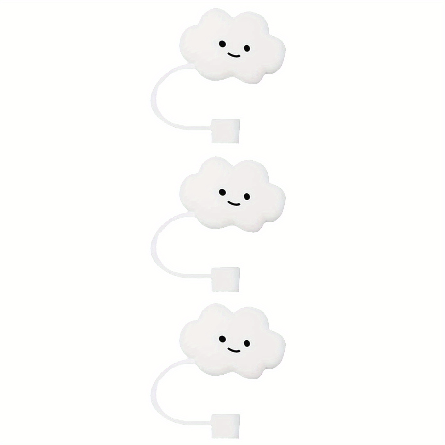 Cute White Cloud Straw Lid Silicone Straw Lid For Stanley - Temu