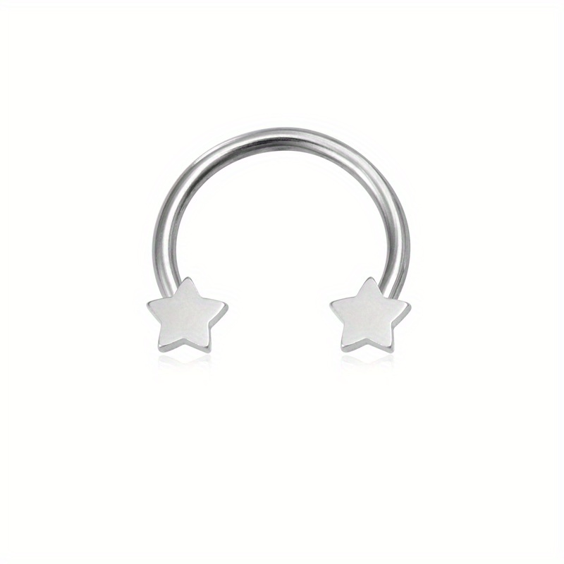 Heart Star Hoop Nose Ring Septum Piercing Circular Barbell - Temu