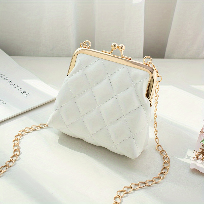 Argyle Quilted Clutch Purse Chain Crossbody Bag