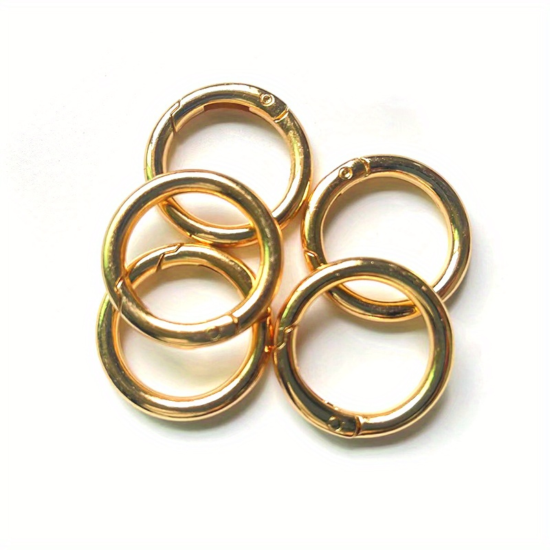 Fermoir mousqueton rond pour bijoux de téléphone - doré - 25 mm