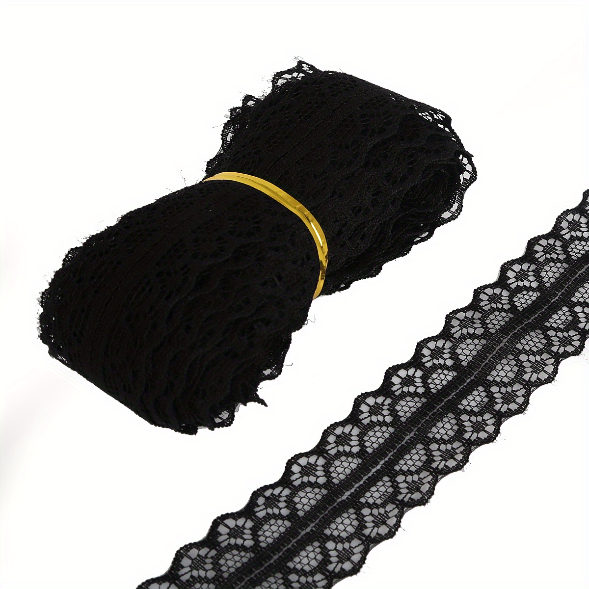 5yards 1.1inch Width Non-elastic Lace Trim Embroidered Daisy Ribbon For Sewing Wedding Dress Clothes Crafts Decor