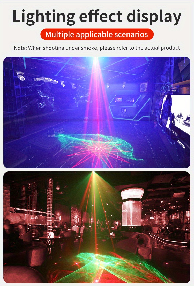 Amerteer Creative UV laser light, sound control induction stage atmosphere  RGB light, new strange bar KTV bungee laser light DJ Disco Stage Laser Light  Sound Activated Led Projector 