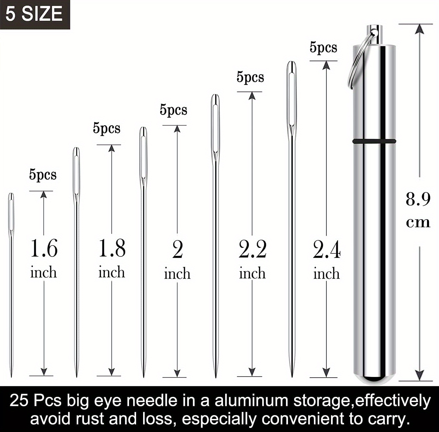 Hand Mixed Color Big Eye Embroidery Needles Temu