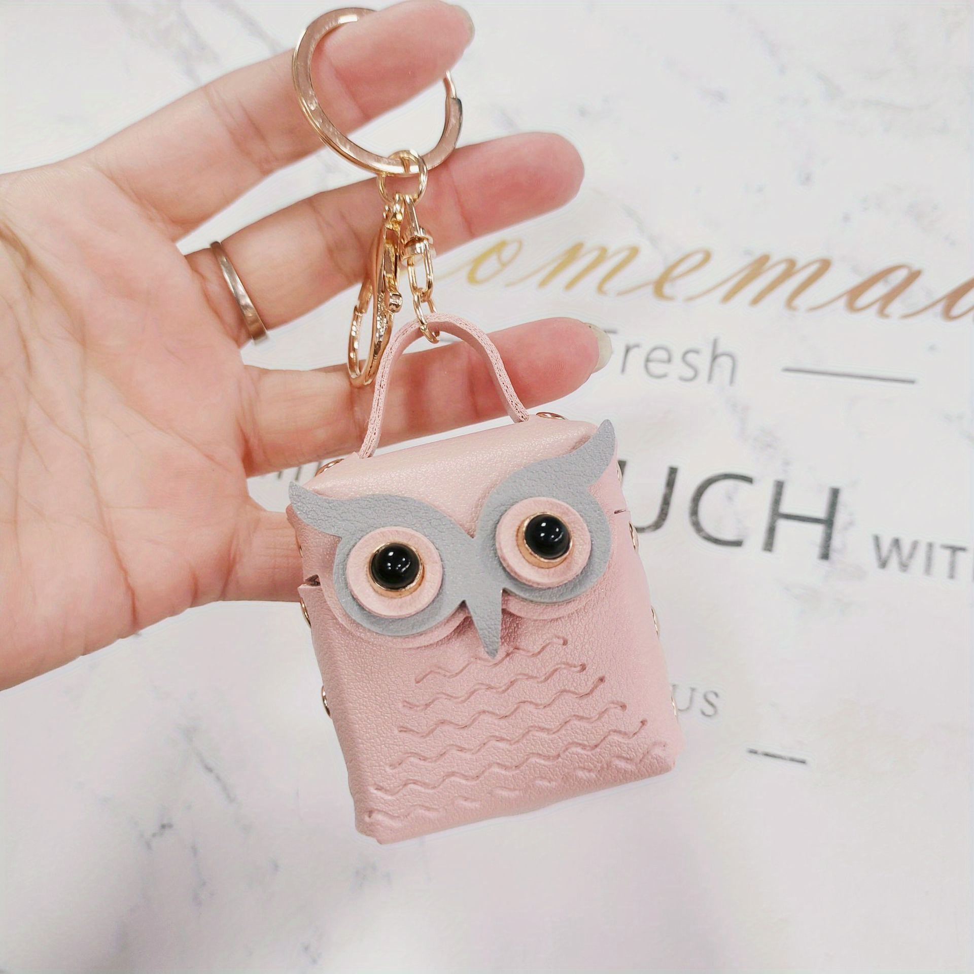 Owl Keychain Cartoon Bluetooth Headset Storage Bag Multi-color