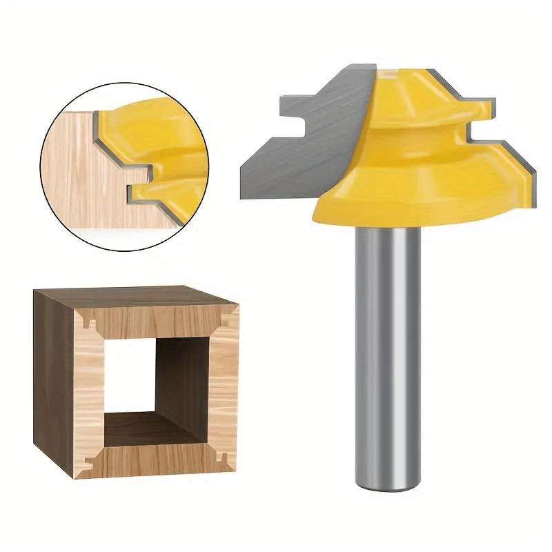 Juego de 3 brocas para enrutador de vástago de 1/4 de pulgada y broca de  enrutador de inglete de bloqueo con 45 grados, juego de 4 rodamientos,  opción