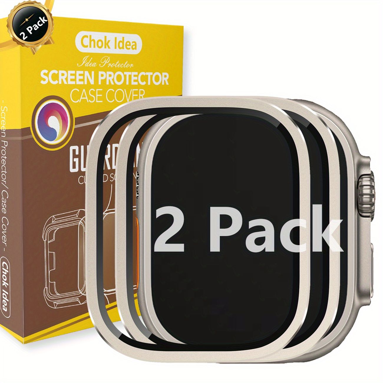 efter skole Tilkalde kaffe Chok Idea 2 Pack Guardian Protector For Apple Watch Ultra 49mm Titanium  Alloy Frame With 9h